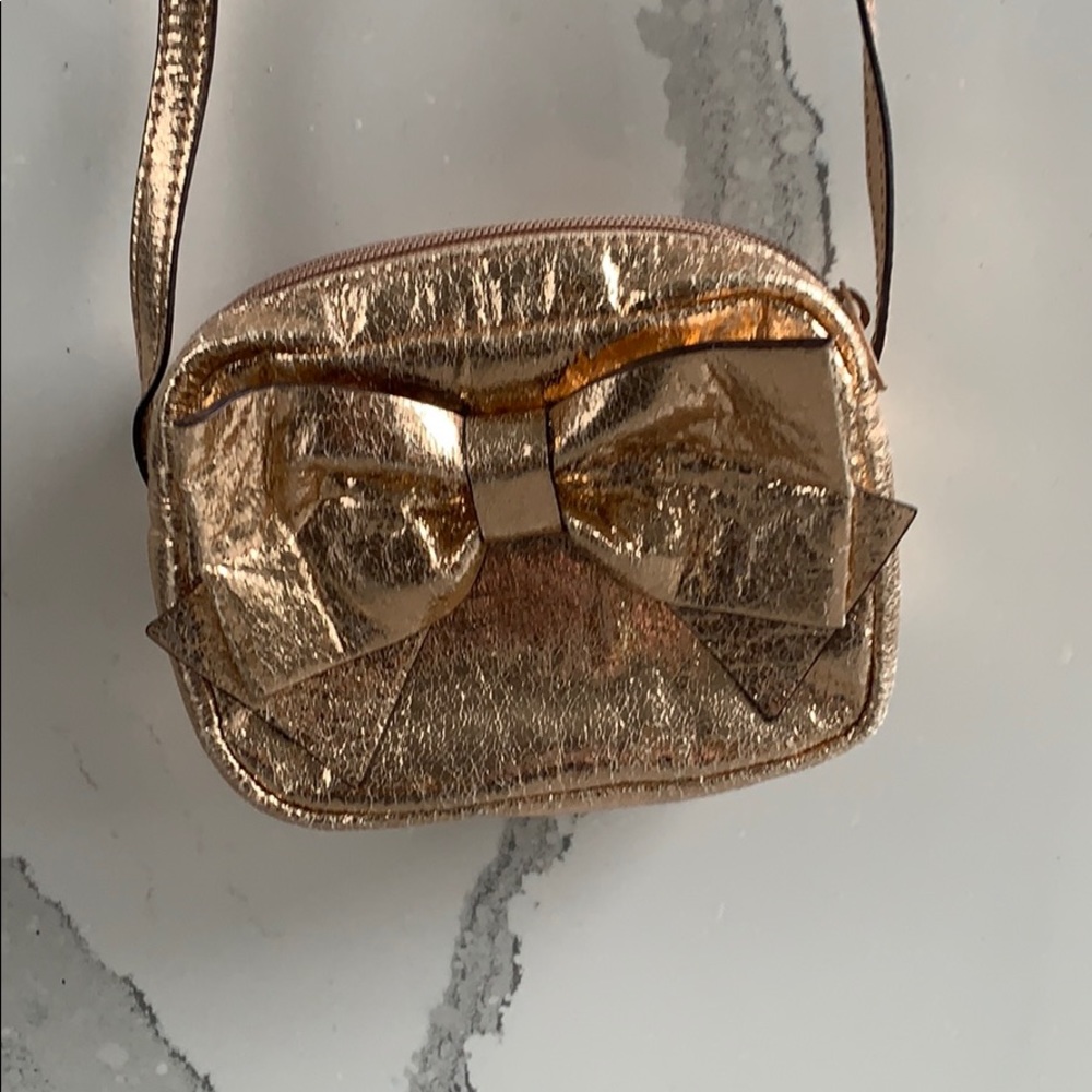 Rose gold Gap kids bow purse